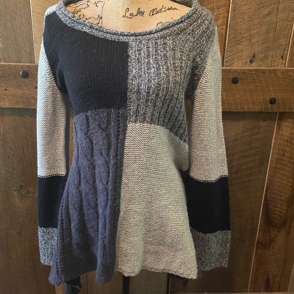 Boatneck Patchwork Sweater